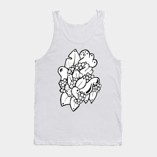 Abstract Flower Shapes Doodle Art Tank Top